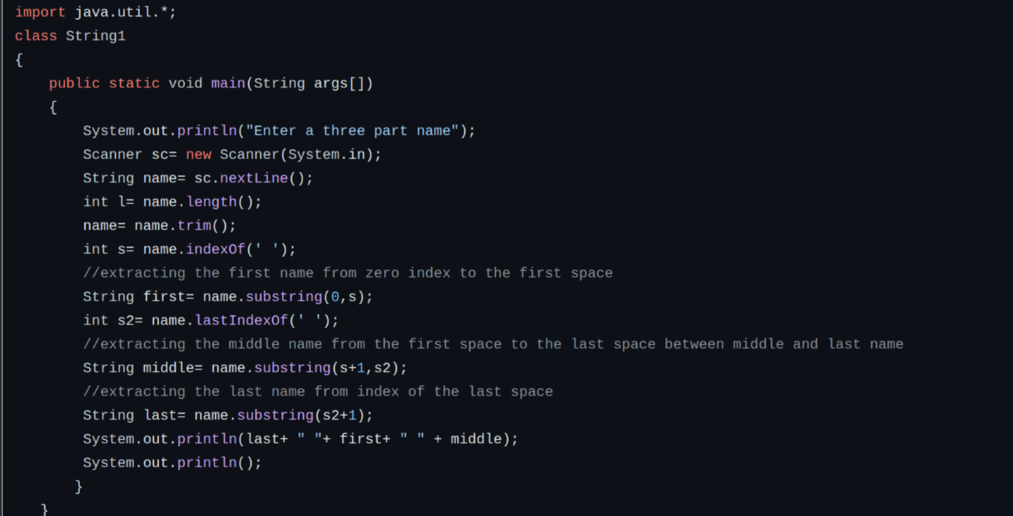 Java Sample Program